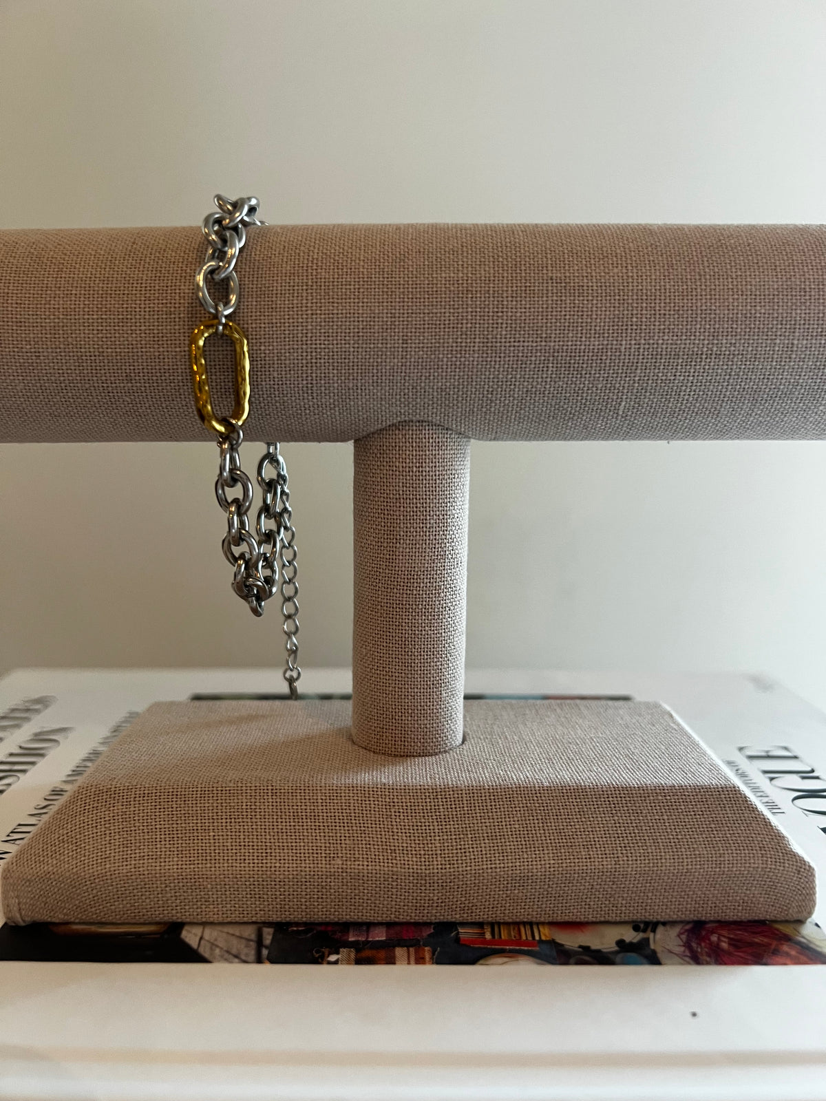 Molten oval link bracelet