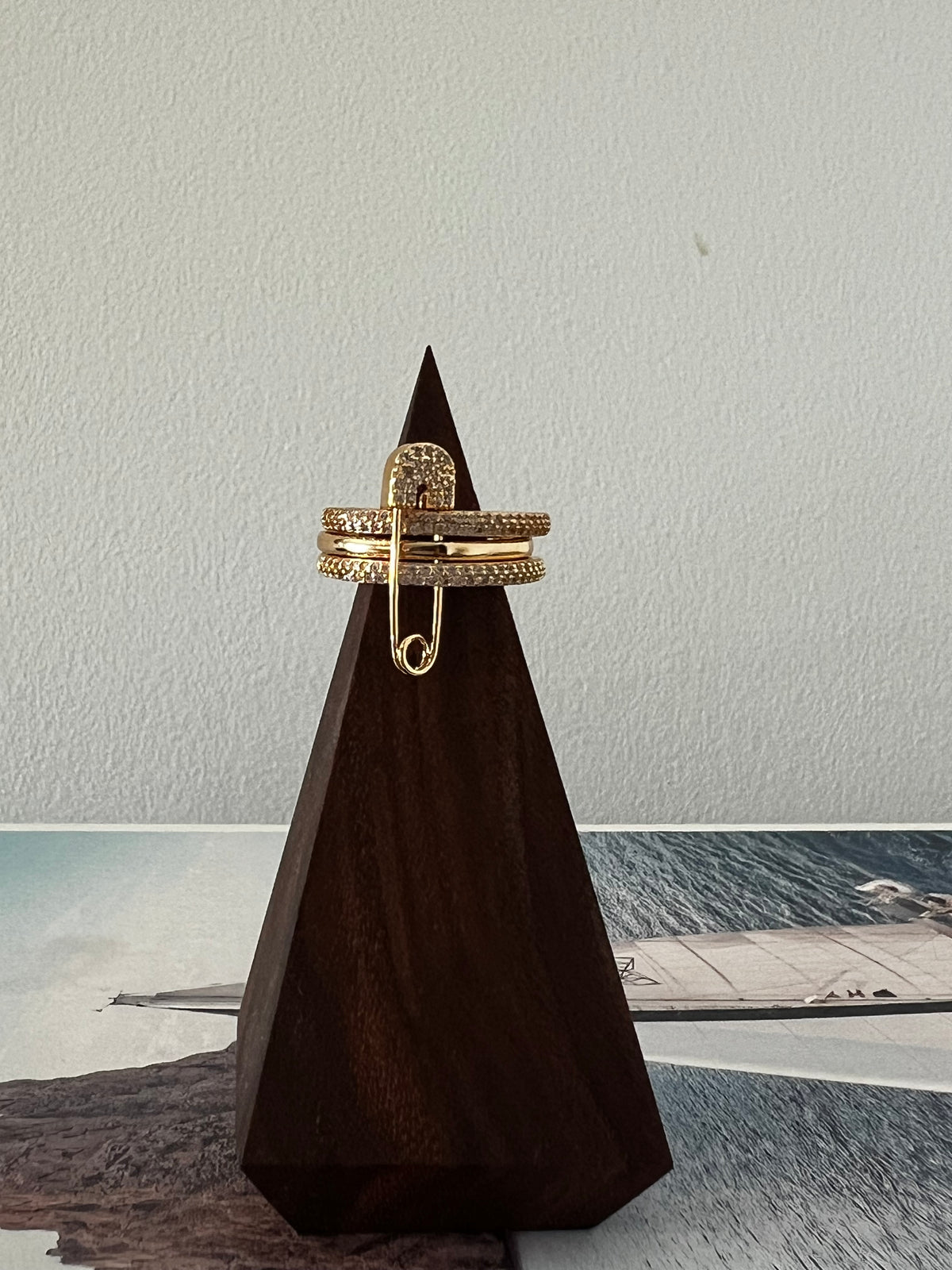 Rebel Safety Pin Stack Ring