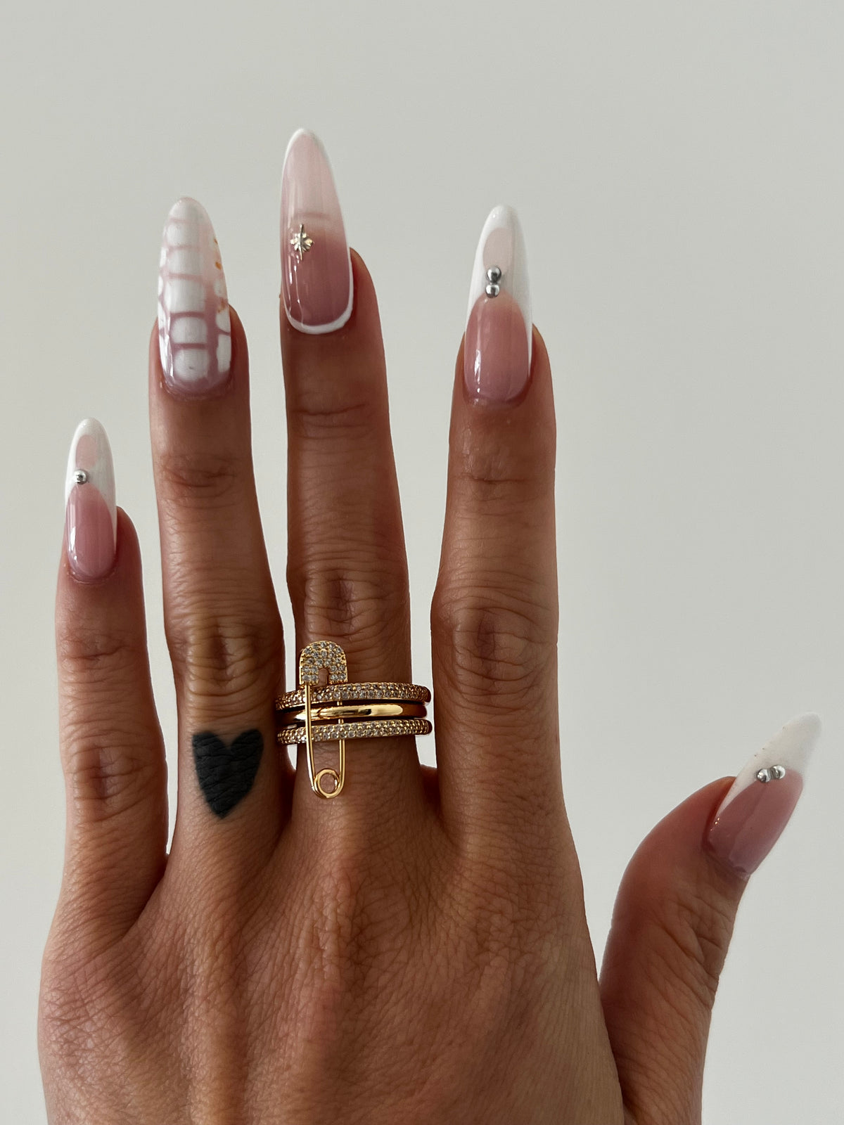 Rebel Safety Pin Stack Ring